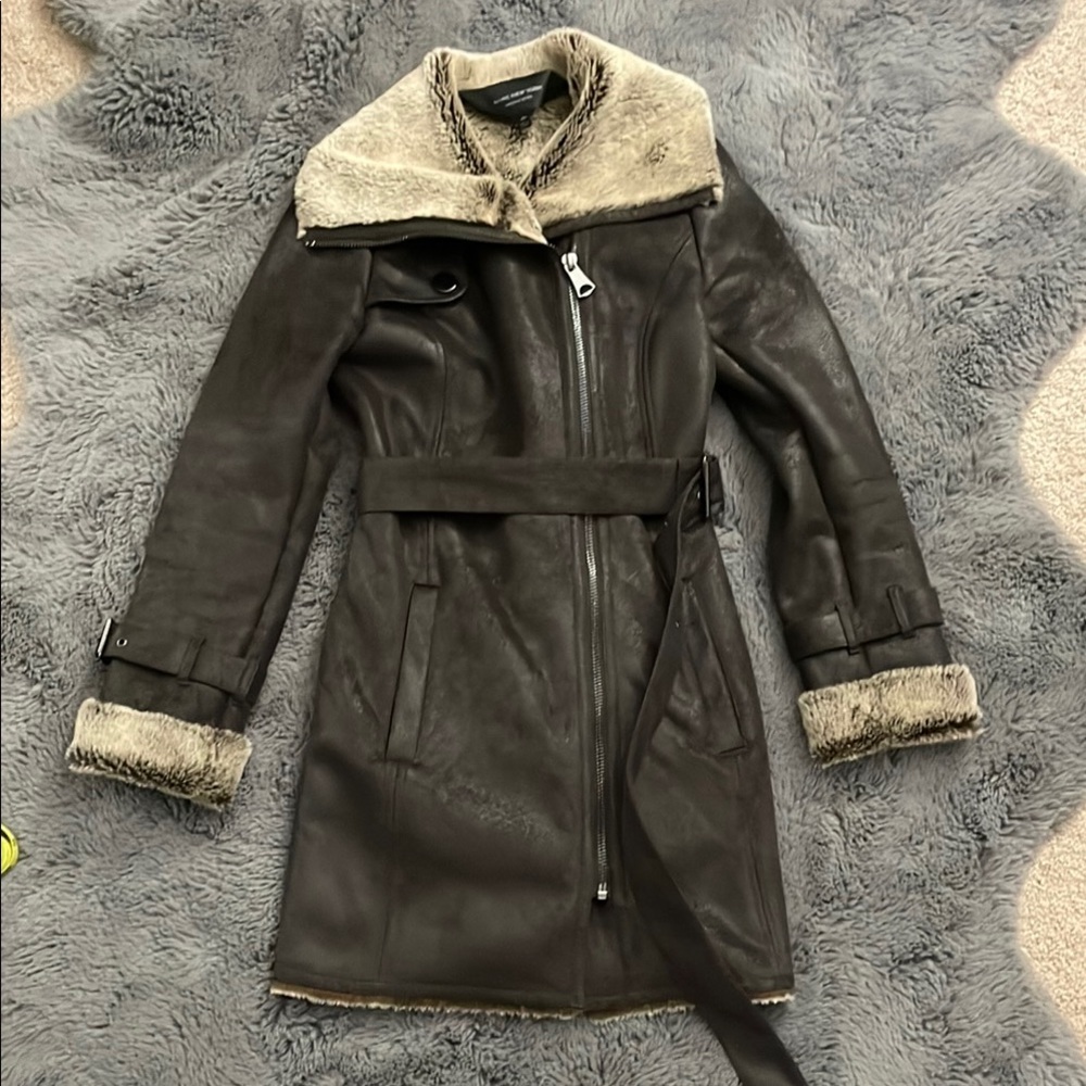 Andrew Marc Faux Fur Long Coat